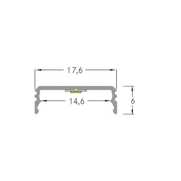 Brumberg Leuchten - Mechanisches Zubehör/Ersatzteile für Leuchten Anbauprofil flach 53380263 3000x17,6x6mm
