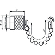 Telegärtner - Zubehör/Ersatzteile für Fernmeldetechnik Abdeckkappe 100021280 f.TNC,Sti/m.Kette − 5 Stück