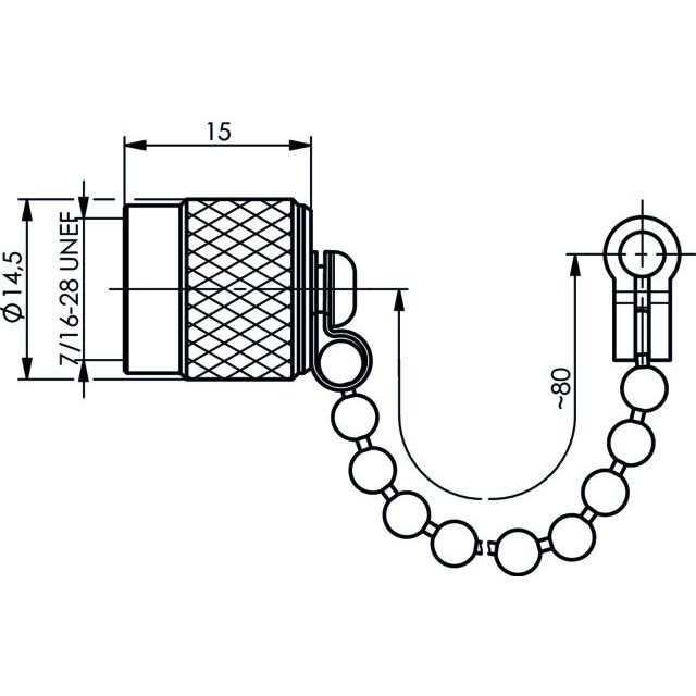Telegärtner - Zubehör/Ersatzteile für Fernmeldetechnik Abdeckkappe 100021280 f.TNC,Sti/m.Kette − 5 Stück