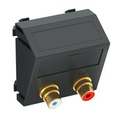 OBO Bettermann - Einsatz/Abdeckung für Kommunikationstechnik Multimediaträger MTS-2R L SWGR1 45x45mm sw-gr