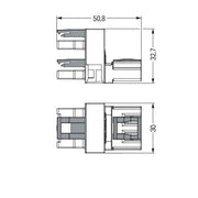 WAGO - Kompaktverteiler für steckbare Gebäudeinstallation h-Verteiler 3-polig 770-1762 Kod. B,hellgrün − 50 Stück