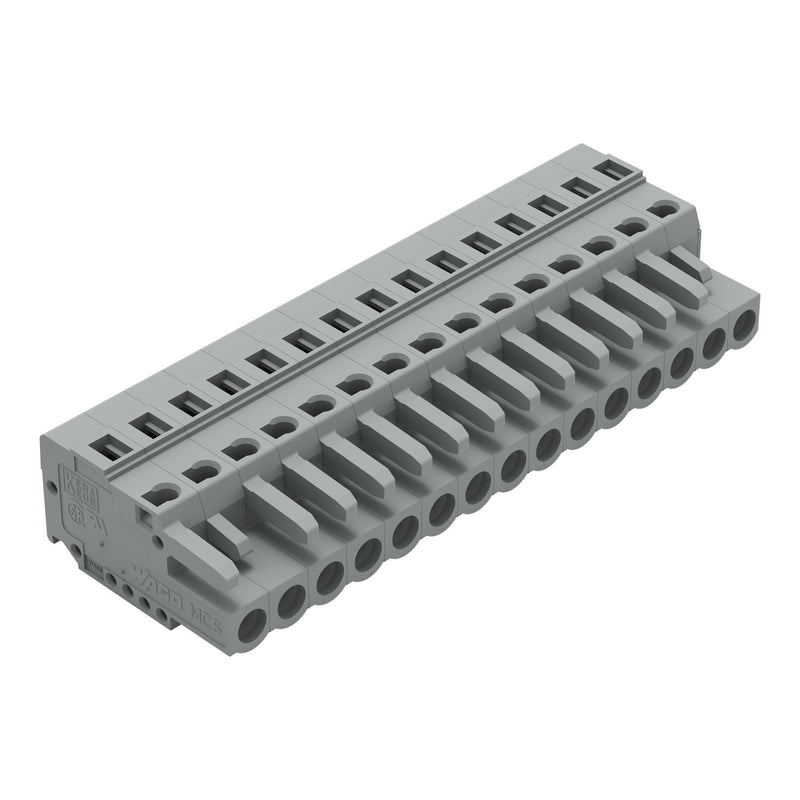 WAGO - Kabelsteckverbinder für Leiterplattensteckverbinder 1-Leiter-Federleiste 231-115/102-000 CAGECLAMP,2,5 mm²,gr − 25 Stück