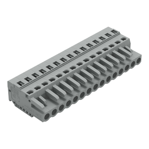 WAGO - Kabelsteckverbinder für Leiterplattensteckverbinder 1-Leiter-Federleiste 231-115/102-000 CAGECLAMP,2,5 mm²,gr − 25 Stück