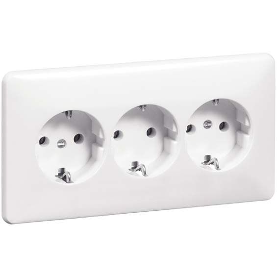 Peha - Schalter-/Steckdosenkombination Steckdose SCHUKO D 6513.02 3fach, reinweiß