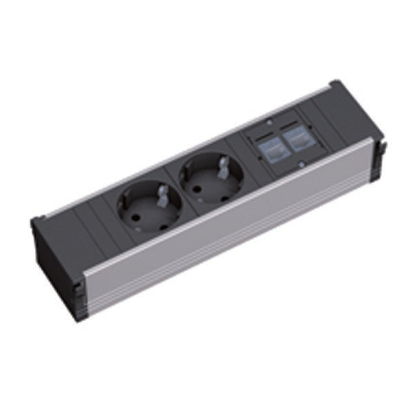 Bachmann - Mehrfachsteckdose Steckdosenleiste 2f. 333.1008 CONI2xSchutzk.2xCAT5