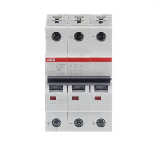 ABB Stotz S&J - Leitungsschutzschalter Sicherungsautomat S203M-K6UC 10 kA, 6 A, 3P