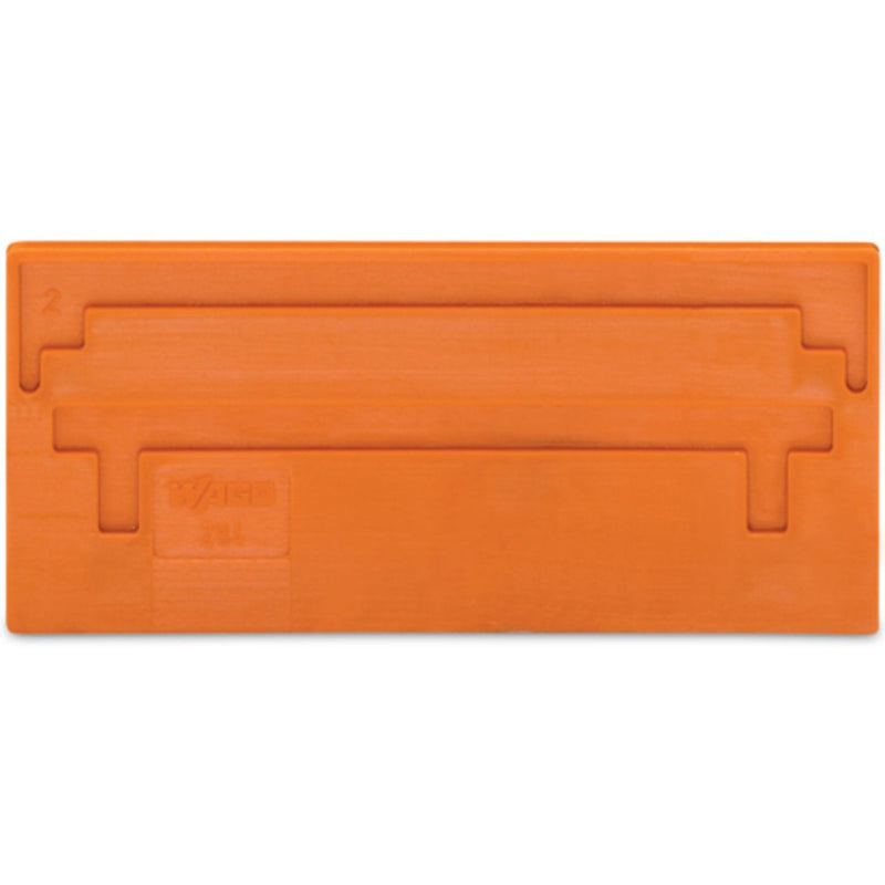 WAGO - Abschluss- und Zwischenplatte für Reihenklemme Trennwand, überstehend, 2 284-329 mm dick, orange − 100 Stück
