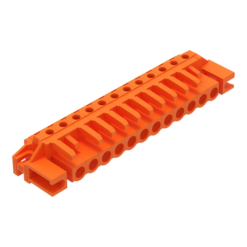 WAGO - Leiterplattensteckverbinder THT-Federleiste abgewink. 232-272/047-000 Maß 5,08mm,orange − 25 Stück
