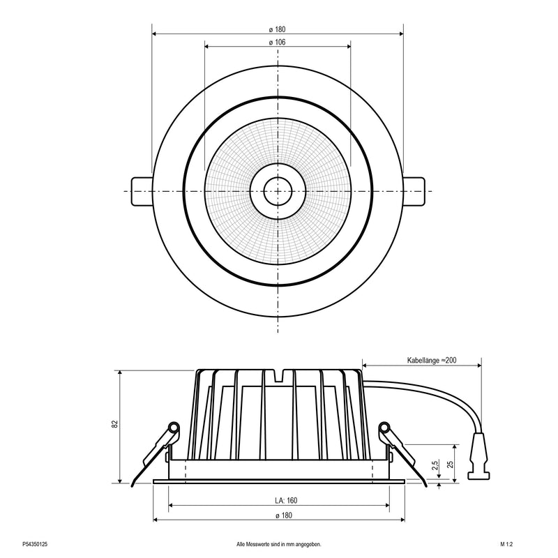 EVN Lichttechnik - Downlight/Strahler/Flutlicht LED-Deckenleuchte P54350125 schwenkbar