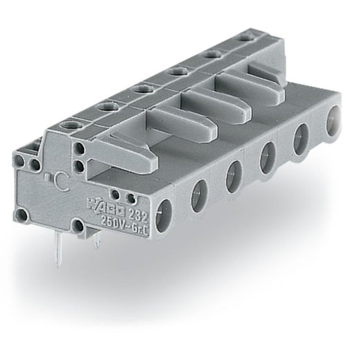WAGO - Leiterplattensteckverbinder THT-Federleiste abgewink. 232-833/045-000 Maß 7,5mm,grau − 100 Stück