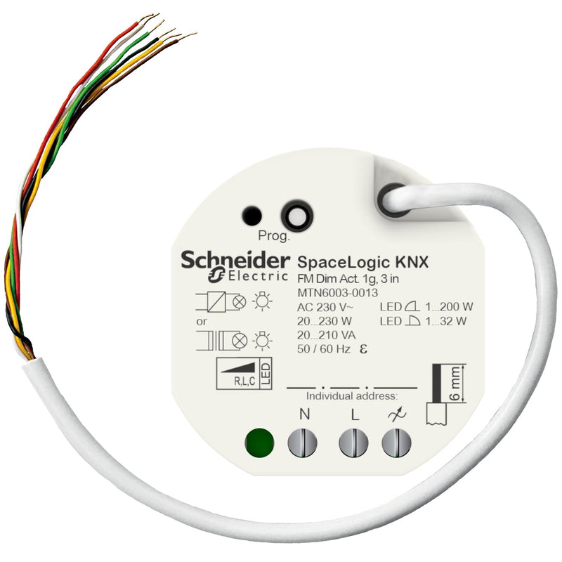 Schneider Electric - Bussystem-Dimmaktor SpaceLogic KNX-Dimmaktor MTN6003-0013 Univ.UP,3Binäreing