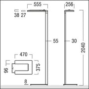 Zumtobel Group - Stehleuchte LED-Stehleuchte ARTELEASUP #42190015 940, schwarz