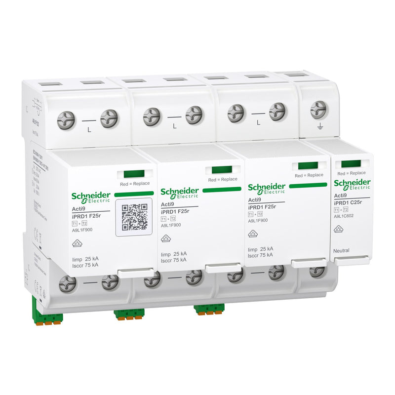 Schneider Electric - Kombi-Ableiter für Energietechnik Kombiableiter Acti9 iPRD1 A9L1F625 F25r 25kA limp 3P+N