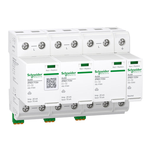 Schneider Electric - Kombi-Ableiter für Energietechnik Kombiableiter Acti9 iPRD1 A9L1F625 F25r 25kA limp 3P+N