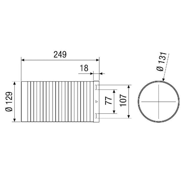 Maico - Zubehör/Ersatzteile für Ventilatoren Verlängerungsrohr MA-VR250 für Umlenkstücke  − 1 Stück
