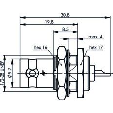 Telegärtner - Koax-Steckverbinder BNC-Einbaubuchse 100023540 75Ohm löt − 5 Stück