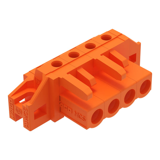 WAGO - Leiterplattensteckverbinder THT-Federleiste abgewink. 232-264/031-000 Maß 5,08mm,orange − 50 Stück