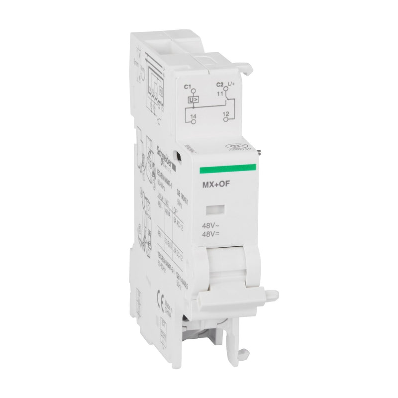 Schneider Electric - Zusatzeinrichtung für Reiheneinbaugeräte Arbeitsstromauslöser A9N26947 48VAC MX+OF