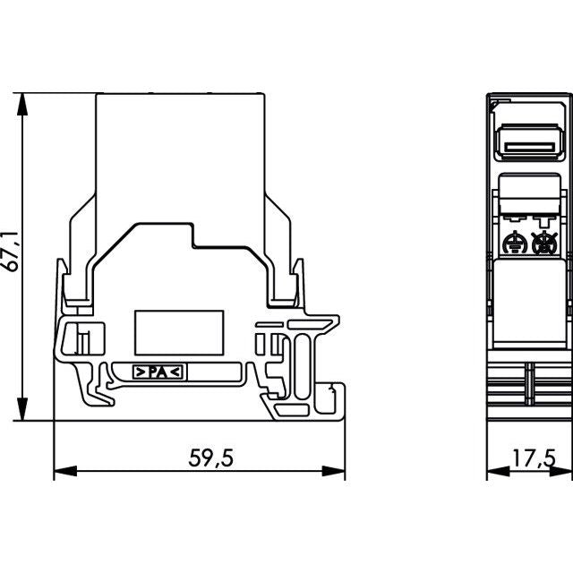 Telegärtner - Modularer Steckverbinder STX Tragschienen-Verbinder 100007441 mit USB-Kupplung 3.0