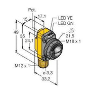 Turck - Reflexions-Lichtschranke Opto Sensor QS18VN6CV45Q8 Winkellichttaster