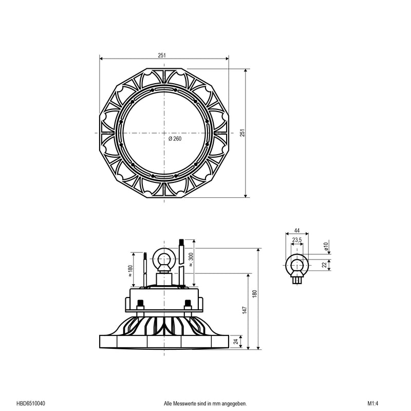 EVN Lichttechnik - Hallen-Reflektorleuchte LED-Hallenleuchte HBD6510040
