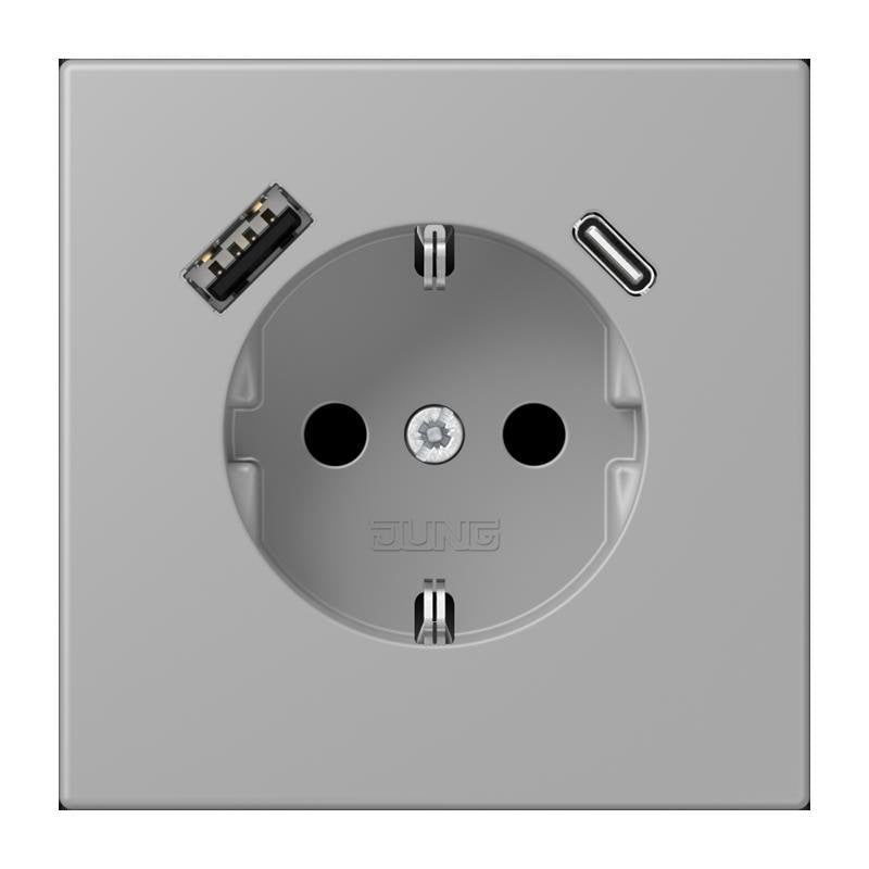Jung - Steckdose SCHUKO Steckdose LC 1520-15 CA 204 gris moyen (32012)