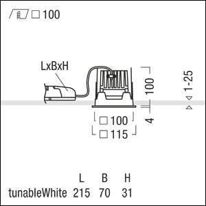 Zumtobel Group - Downlight/Strahler/Flutlicht LED-Einbauleuchte P-INFQ100L #60818662 2700-6500K