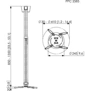 Vogels - Halterung für Audio-/Videosysteme Projektor Deckenhalterung PPC2585 si-sw höhenverst850-1350mm