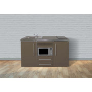 Stengel - Mini-Küche Miniküche Premiumline MPMMM160KSGKFlBr2Sn Mokka metallic