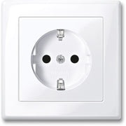 Merten - Steckdose SCHUKO-Steckdose aws/gl MEG2300-1425 volle Abdeckplatte
