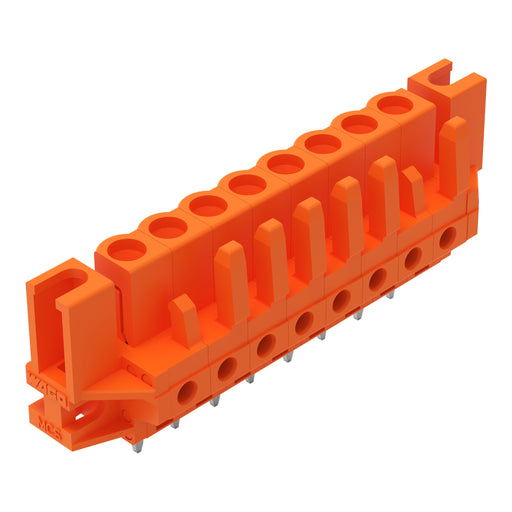 WAGO - Leiterplattensteckverbinder THT-Federleiste gerade 232-168/047-000 Maß 5,08mm,orange − 50 Stück