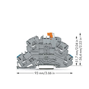 WAGO - Trenn- und Messtrenn-Reihenklemme Doppelstock-Trennklemme 2002-2672 Trennmesser,N/L,grau − 50 Stück