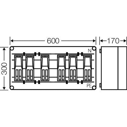Hensel - Sicherungslasttrennschalter mit Gehäuse Mi-Sich.lasttrenn.-Gehäuse Mi 6494 6x3xNH000, 5pol