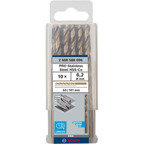 Bosch - Bohrer PRO Stainless Steel HSS-Co 2608588096 Spiralbohrer 6,2 x