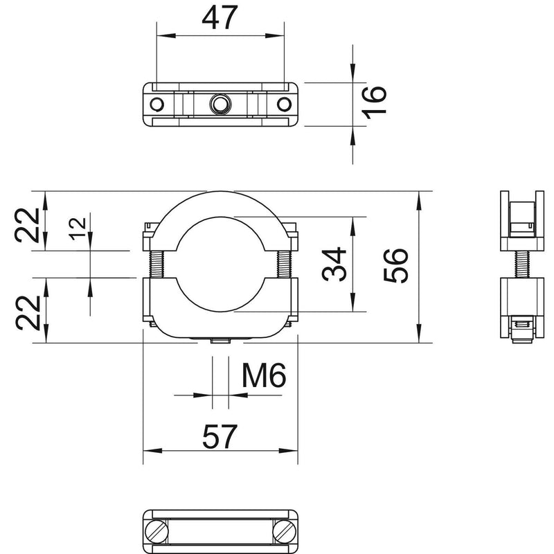 OBO Bettermann - Befestigungsschelle für Kabel/Rohre Blitz-Iso-Schelle 3022 LGR M6,lgr