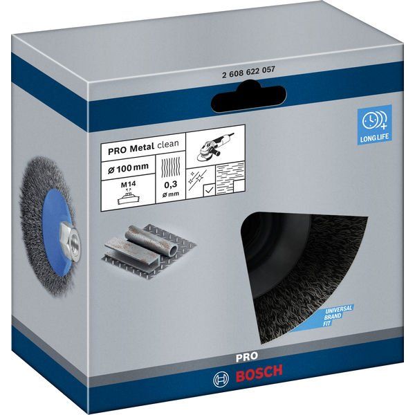 Bosch - Rotierende Drahtbürste PRO Metal clean 2608622057 Kegelbürste 100 x