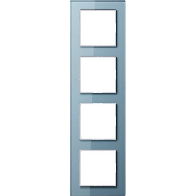 Jung - Abdeckrahmen Glasrahmen 4-fach bl/gr AC 584 GL BLGR waage/senkrecht