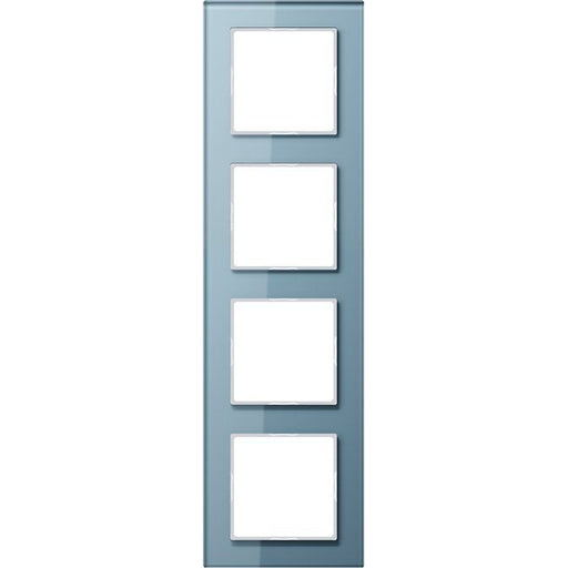 Jung - Abdeckrahmen Glasrahmen 4-fach bl/gr AC 584 GL BLGR waage/senkrecht