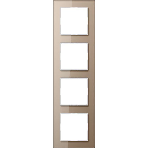 Jung - Abdeckrahmen Glasrahmen 4fach champ AC 584 GL CH waage-/senkrecht