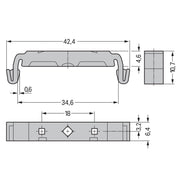 WAGO - Zubehör/Ersatzteile für Klemmen Montageadapter 209-120 f. TS 35 260/261 − 25 Stück