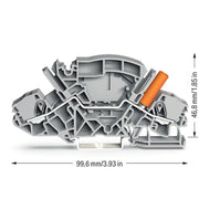 WAGO - Durchgangs-Reihenklemme 2-Leiter-Durchgangsklemme 2007-8801 4mm, grau − 20 Stück