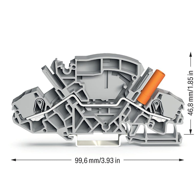 WAGO - Durchgangs-Reihenklemme 2-Leiter-Durchgangsklemme 2007-8801 4mm, grau − 20 Stück
