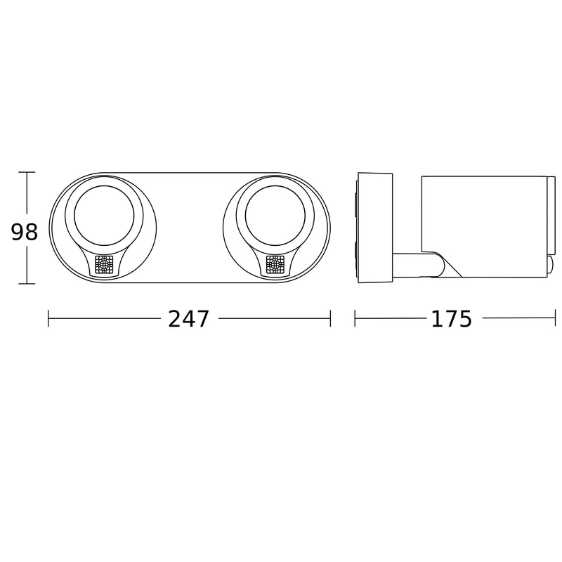 Steinel - Downlight/Strahler/Flutlicht Sensor-LED-Strahler Spot DUO SC 3000K 175 x 247 x 98 mm