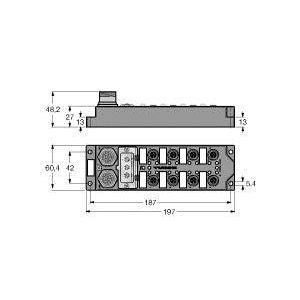 Turck - Feldbus, Dez. Peripherie Digitales Ein-/Ausgangs-Modul Feldbus-I/O-Modul FGDP-IOM88-0003