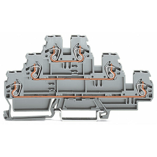 WAGO - Durchgangs-Reihenklemme Dreistockklemme 870-553 0,08-2,5/4qmm L/L/N − 50 Stück