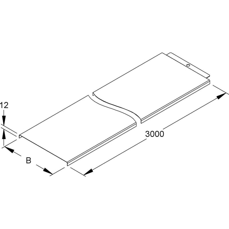 Niedax - Deckel für Kabeltragsystem Kabelrinnendeckel RD 550 − 6 Meter