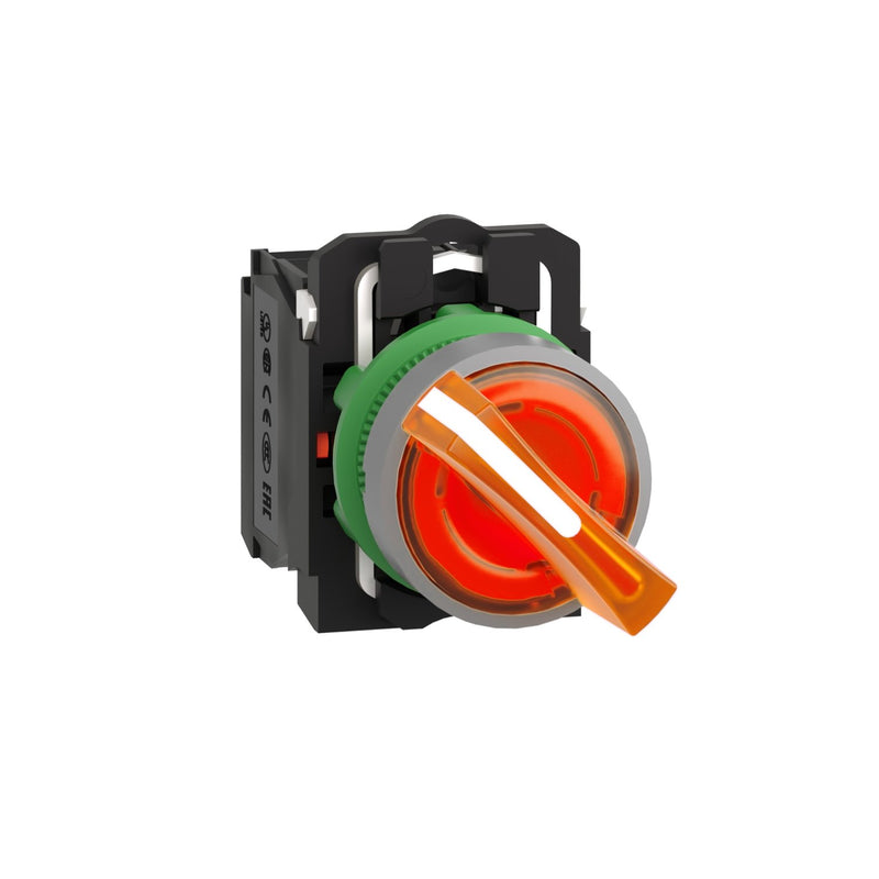 Schneider Electric - Wahlschalter, Komplettgerät Leuchtwahlschalter XB5AK125M5C0 or,230V,1S+1Ö,in gr