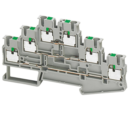 Schneider Electric - Durchgangs-Reihenklemme Einsteckbare Klemme NSYTRP26T 3 Level 6 Punkte − 50 Stück