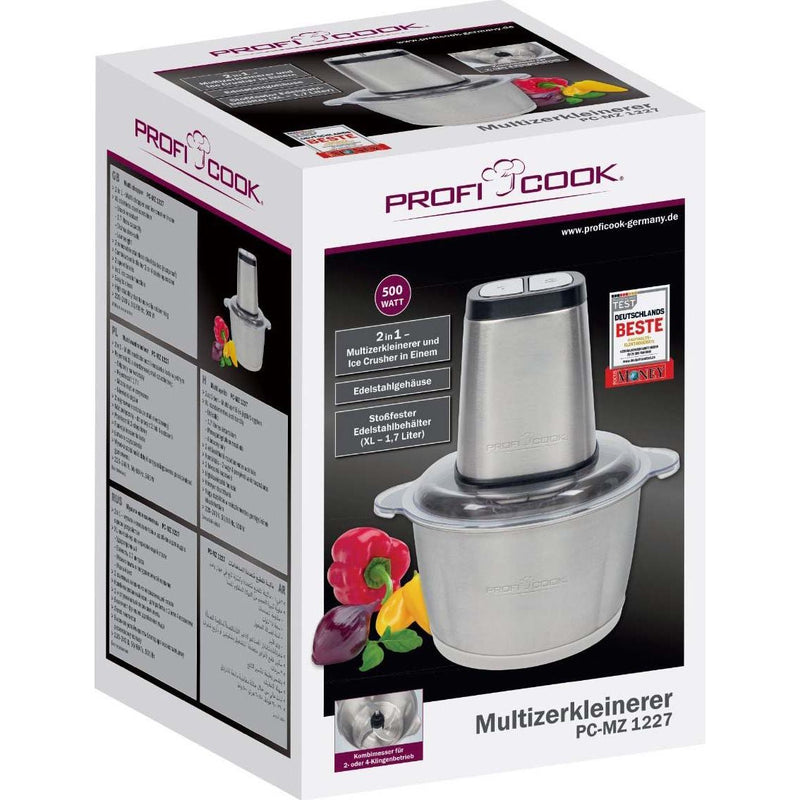 PROFICOOK - Zerkleinerer Multizerkleinerer PC-MZ 1227 inox Edelstahl-schwarz − 4 Stück
