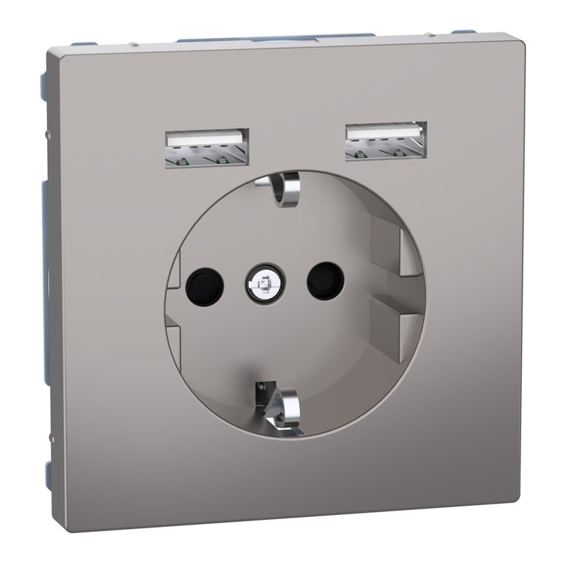 Merten - Steckdose SCHUKO-Steckdose MEG2366-6050 m.USB Ladegerät nmet